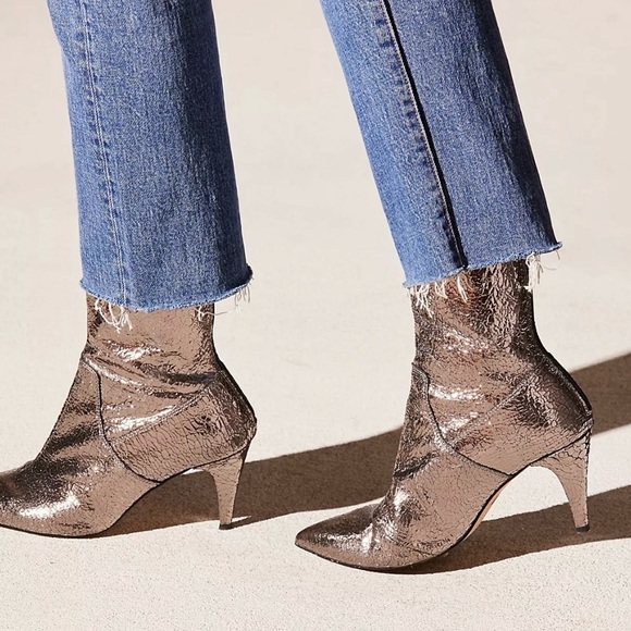 Free People Leather Lexi Heel Boots in Silver - Picture 16 of 16